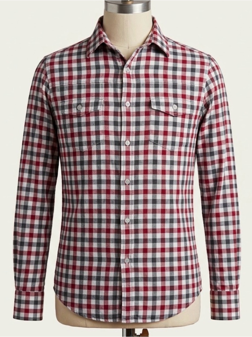 Ben Sherman Red Gingham Button Down Shirt XS 90s Retro Mod Boho Cottagecore